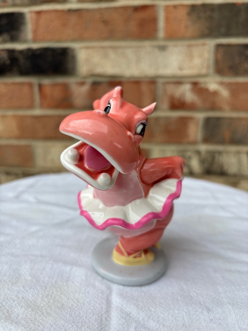 Vintage Disney Fantasia Ballerina Hyacinth Hippo Ceramic Figurine